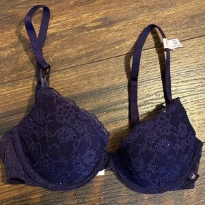 Lace Underwire Bra - 32C - Deep Purple